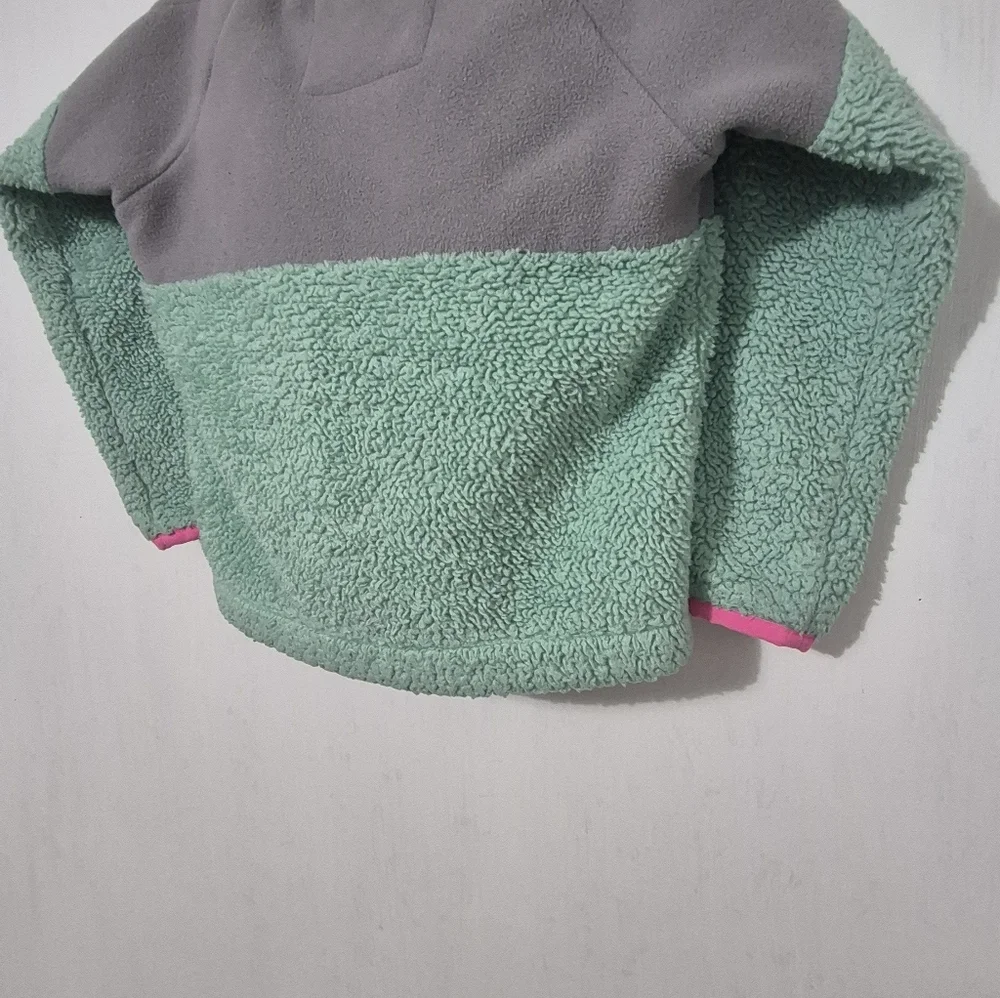 The North Face Gray and Mint Fleece Jacket with Pink Trim SIZE 18-24 MONTH - Picture 3 of 8